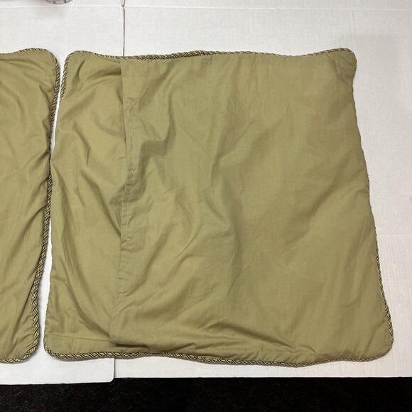 Croscill Home‎ Euro Pillow Shams Green Gold Paisley Pattern Set Of 2 Classic - Picture 5 of 12